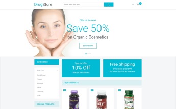 Modello Magento Responsive #53918 "Drugstore"