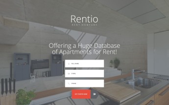 Landing Page Template namens "Rentio - Rent Company Clean HTML5" #55196