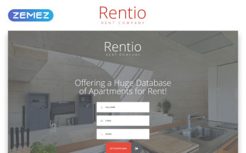 Reszponzív Rentio - Rent Company Clean HTML5 Nyítóoldal sablon 55196