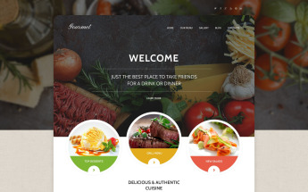 Reszponzív Gourmet Cuisine WordPress sablon 55376
