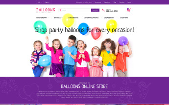 Template Magento Responsive #55954 "Festive Balloons"