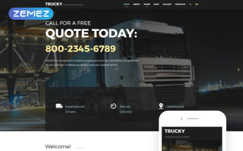 Responsywny szablon Joomla Trucky - Transportation Company #57653