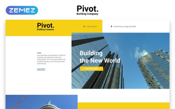 Tema di Landing Page Bootstrap #58128 "Pivot - Construction Company Clean HTML"