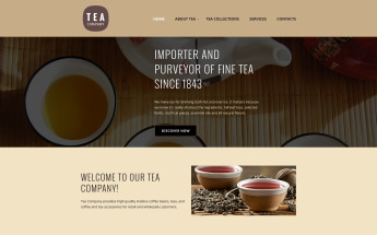Website Vorlage namens "Tea Company" #58114