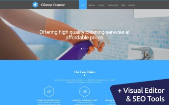 Templates Moto CMS 3 Flexível para Sites de Limpeza №58557