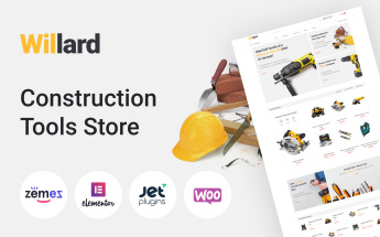 Responsywny motyw WooCommerce Willard - Construction Tools Store Multipurpose ECommerce Clean Elementor #58679