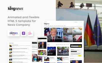 Responsivt King News - Multifunktionell Hemsidemall #58731