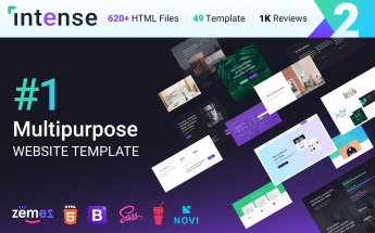 Template Siti Web Responsive #58888 "Intense Multipurpose"