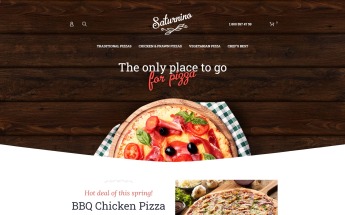 Magento Theme namens "Saturnino - Pizza Responsive" #58961
