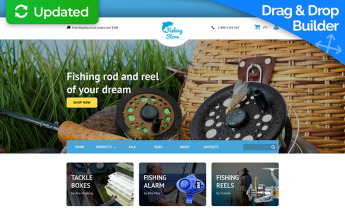 Modèle MotoCMS Pour Commerce électronique adaptatif pour site de pêche #58996