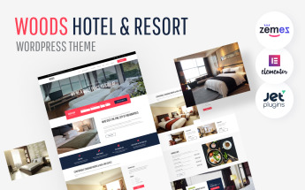 WordPress Theme namens "Woods Hotel - Hotel und Spa" #58970