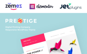 "Presstige - Digital Printing Company Responsive" Responsive WordPress thema №60084