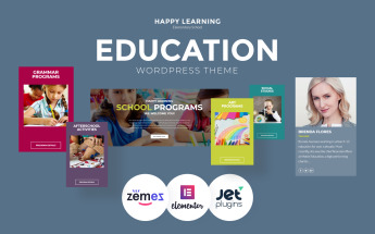 "Happy Learning - Education Multipurpose Modern Elementor" Responsive WordPress thema №60129