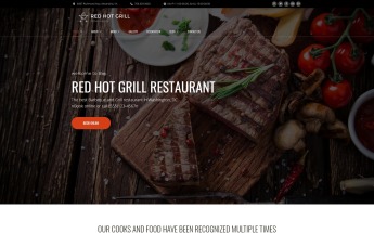Responsywny motyw WordPress Red Hot Grill Restaurant #60112