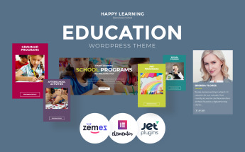 WordPress Theme namens "Happy Learning - Education Multipurpose Modern Elementor" #60129