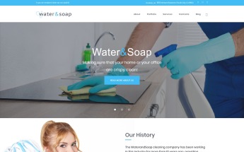 Reszponzív Water And Soap - Cleaning Service Company WordPress sablon 61220