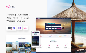 "Sky Booking - Travel Online Multipage" Responsive Website template №61270