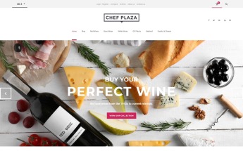 "Chef Plaza - Magasin de nourriture et de vin" thème WooCommerce adaptatif #61302