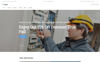 "Volt - Local Electrical Service" thème WordPress adaptatif #61381