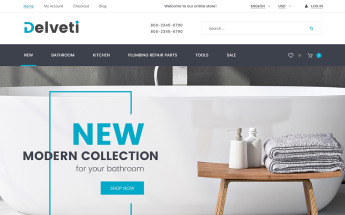 "Delveti - Matériel de Plomberie" thème Magento adaptatif #62081