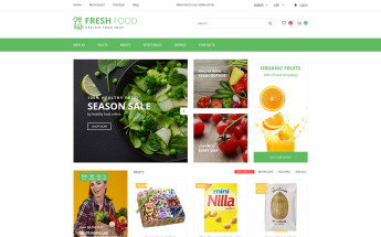 "Fresh Food - Healthy & Organic Food Store" Responsive OpenCart Template №62075