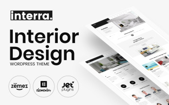 "Interra - Interior Designer Portfolio" - адаптивний WordPress шаблон №62042