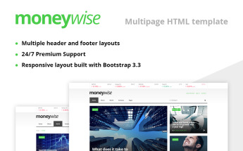 Responsywny szablon strony www Moneywise - Financial News Magazine Responsive Multipage #62058