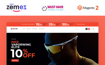Magento Theme namens "MyGym - Sports Training Gear Store Theme" #62103