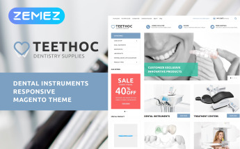 Magento Theme namens "Teethoc - Dental Instruments" #62105