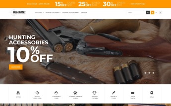 BigHunt - Hunting Gear Store Template Tema Magento №62287