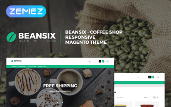 Magento Theme namens "Beansix - Coffee Shop" #62290