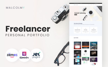 Template WordPress Responsive #62455 "Personal Web Designer Portfolio"