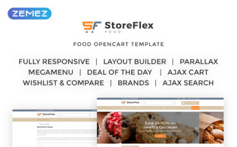 Responzivní OpenCart šablona "StoreFlex - Food Responsive" #63371