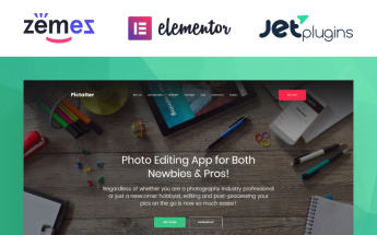 Photo Editing Application WordPress Theme
