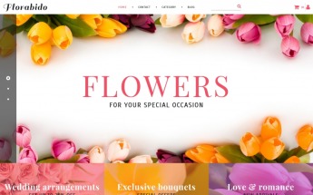 Plantilla MotoCMS Para Comercio Electrónico "Bouquets & Floral Arrangement" #63751
