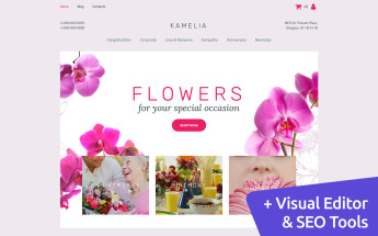 Responzivní MotoCMS Ecommerce šablona "Kamelia - Flower Shop" #63718