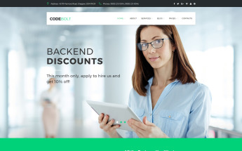 "CodeBolt - Software Company" Responsive WordPress thema №63891