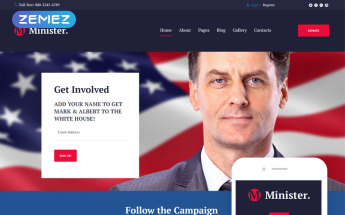 Thème Joomla adaptatif pour site de candidat politique #63877