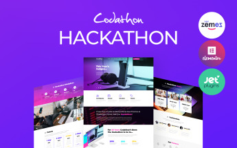 Reszponzív Codathon - Hackathon for Coders Landing WordPress sablon 63940