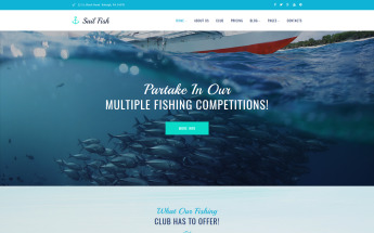 Responsive Sail Fish - Fishing Club Responsive Wordpress #64023