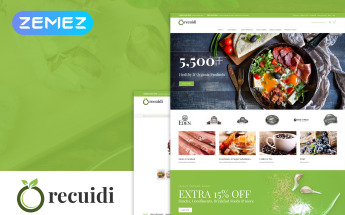 Magento Theme namens "Recuidi - Healthy Food Store" #64136