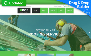 Responsives Moto CMS 3 Template für Dachdeckerfirma #64189