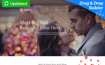 Responzivní Moto CMS 3 šablona "Datelletto - Dating Premium" #64208