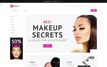 "Impresta - Cosmetics Store" Responsive PrestaShop Thema №64384