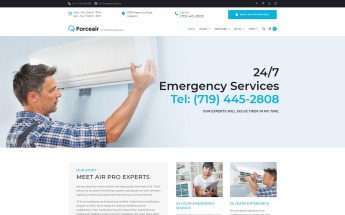 Responsive Forceair - Air Conditioner Services Wordpress #64814