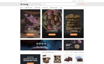 Адаптивный OpenCart шаблон №64990 на тему магазин сладостей