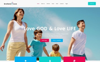 Responsywny motyw WordPress BrotherlyLove - Modern Church WordPress theme #64932