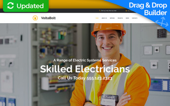 Template Moto CMS 3 Responsive #65092 per Un Sito di Illuminazione e Elettricità