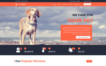 Joomla Vorlage namens "Pet House - Pet Care Service" #65138