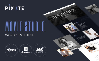 WordPress Theme namens "Pixate - Movie Studio WordPress Theme" #65159